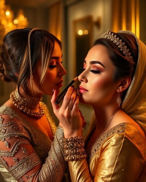 Student bridal makeup work