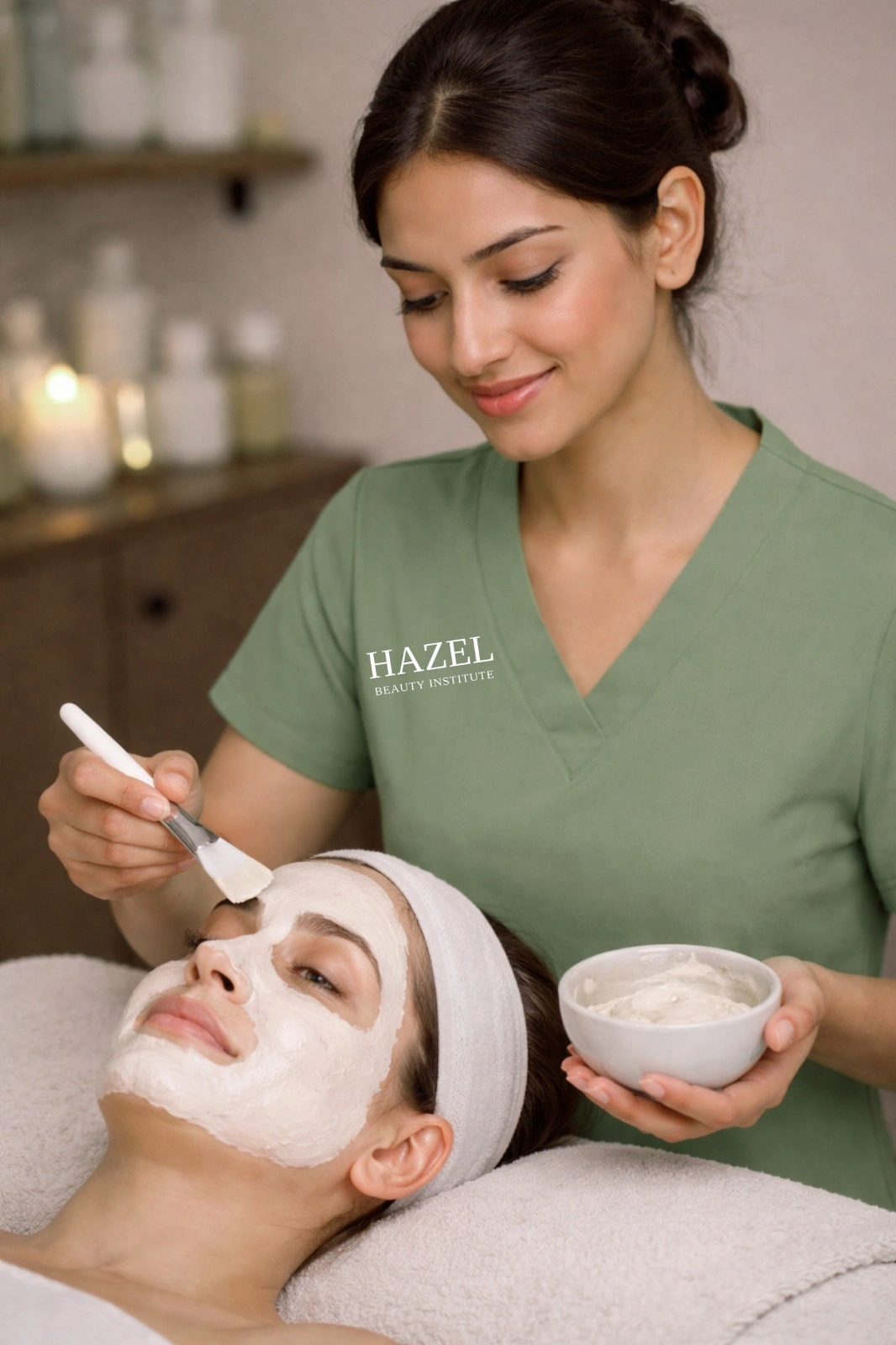 Student skincare treatment practice